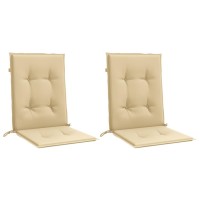 vidaXL Lowback Chair Cushions 2 pcs Melange Beige 39.4