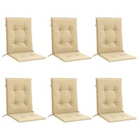 vidaXL Lowback Chair Cushions 6 pcs Melange Beige 39.4
