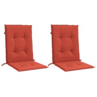 vidaXL Lowback Chair Cushions 2 pcs Melange Red 39.4