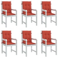 vidaXL Lowback Chair Cushions 6 pcs Melange Red 39.4