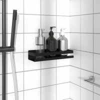 vidaXL Shower Shelf Matt Black 11.8