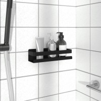 vidaXL Shower Shelf Matt Black 9.1