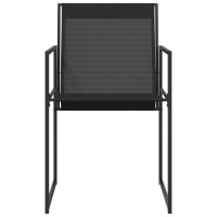 vidaXL Patio Chairs 4 pcs Black Steel and Textilene