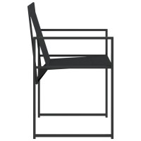 vidaXL Patio Chairs 4 pcs Black Steel and Textilene