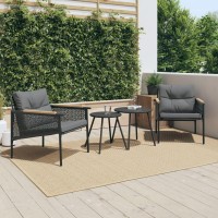 vidaXL Patio Chairs with Cushions 2 pcs Black Steel