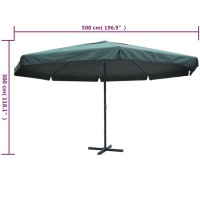 vidaXL Parasol Green Aluminum 196.9