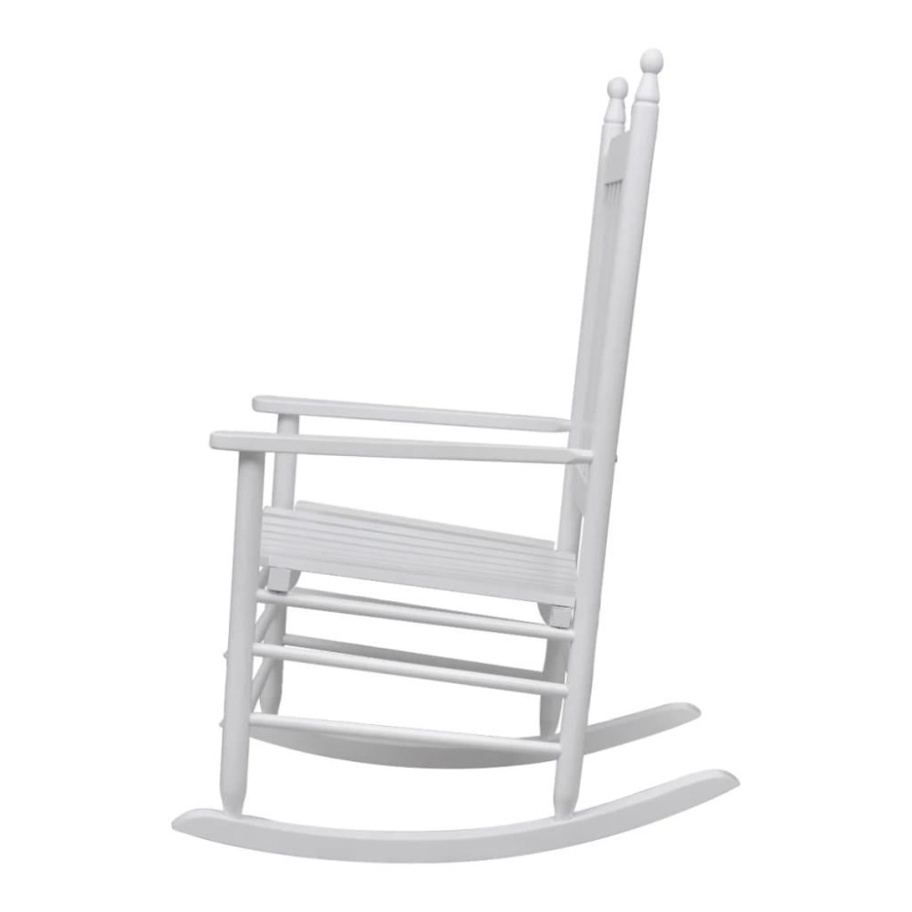 Vidaxl Rocking Chair With Curved Seat White Wood