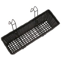 Balcony Hanging Rattan Planter Set 20 inch 2 pcs Black