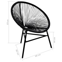 Oneverybaby Garden Moon Chair Poly Rattan Black
