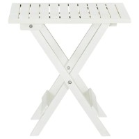 Vidaxl Bistro Table White 18.1X18.1X18.5 Solid Acacia Wood