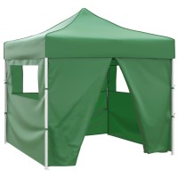 vidaXL Green Foldable Tent 9.8'x9.8' with 4 Walls