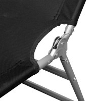 vidaXL Folding Sun Lounger Powder-coated Steel Black