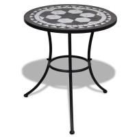 Vidaxl Bistro Table Black And White 23.6 Mosaic