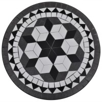 Vidaxl Bistro Table Black And White 23.6 Mosaic