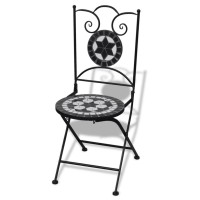 Vidaxl Folding Bistro Chairs 2 Pcs Ceramic Black And White