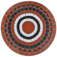 Vidaxl Bistro Table Terracotta And White 23.6 Mosaic