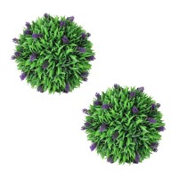 Set of 2 Artificial Boxwood Ball with Lavender 11.8