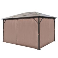 vidaXL Gazebo with Curtain Brown Aluminum 157.5