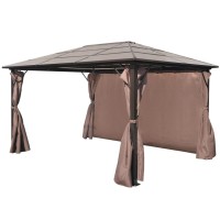 vidaXL Gazebo with Curtain Brown Aluminum 157.5