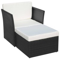 Vidaxl Patio Chair With Stool Poly Rattan Black