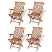 Vidaxl 5 Piece Folding Outdoor Dining Set Solid Teak Wood