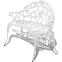 Vidaxl Patio Bench 39.4 Cast Aluminum White