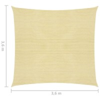 vidaXL Sunshade Sail HDPE Square 11.8'x11.8' Beige