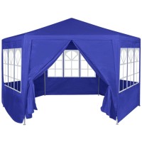 vidaXL Marquee with 6 Side Walls Blue 6.6'x6.6'