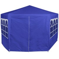 vidaXL Marquee with 6 Side Walls Blue 6.6'x6.6'