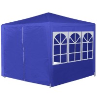 vidaXL Marquee with 6 Side Walls Blue 6.6'x6.6'