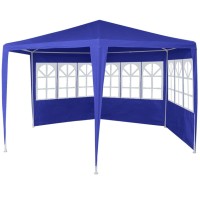 vidaXL Marquee with 6 Side Walls Blue 6.6'x6.6'