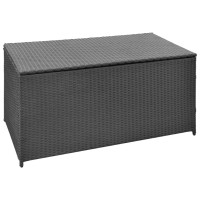 Vidaxl Patio Storage Box Black 47.2X19.7X23.6 Poly Rattan