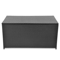 Vidaxl Patio Storage Box Black 47.2X19.7X23.6 Poly Rattan