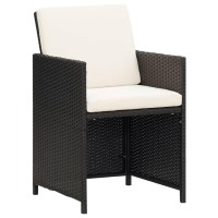 Vidaxl Patio Chairs 2 Pcs With Cushions And Pillows Poly Rattan Black