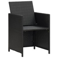 Vidaxl Patio Chairs 2 Pcs With Cushions And Pillows Poly Rattan Black