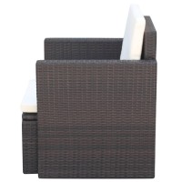 Vidaxl Patio Chair With Cushions And Pillows Poly Rattan Brown