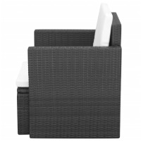 Vidaxl Patio Chair With Cushions And Pillows Poly Rattan Black