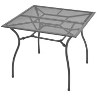 Vidaxl Patio Table 35.4X35.4X28.3 Steel Mesh