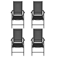 vidaXL 5 Piece Patio Dining Set Aluminum and WPC Black