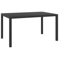 Vidaxl Patio Table Black 59.1X35.4X29.1 Aluminum And Wpc
