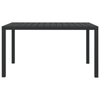 Vidaxl Patio Table Black 59.1X35.4X29.1 Aluminum And Wpc
