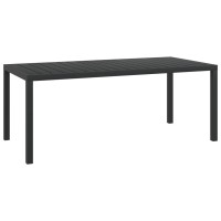 Vidaxl Patio Table Black 72.8X35.4X29.1 Aluminum And Wpc