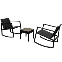 vidaXL 3 Piece Bistro Set Poly Rattan Black