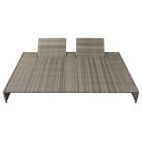 Vidaxl Double Sun Lounger With Cushion Poly Rattan Gray