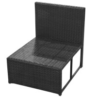 vidaXL 8 Piece Patio Lounge Set with Cushions Poly Rattan Black