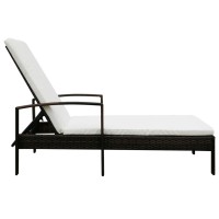 Vidaxl Sun Lounger With Cushion Poly Rattan Brown