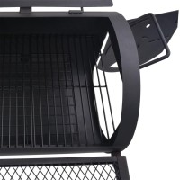 vidaXL BBQ Charcoal Smoker with Bottom Shelf Black Heavy XXXL