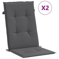 vidaXL Garden Highback Chair Cushions 2 pcs Anthracite 47.2