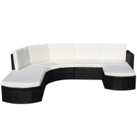 Vidaxl 4 Piece Patio Lounge Set With Cushions Poly Rattan Black