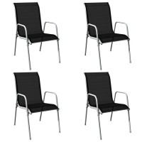 vidaXL 5 Piece Patio Dining Set Steel Black